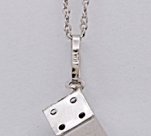 Load image into Gallery viewer, Vintage Dice 14K White Gold Unisex Pendant Charm
