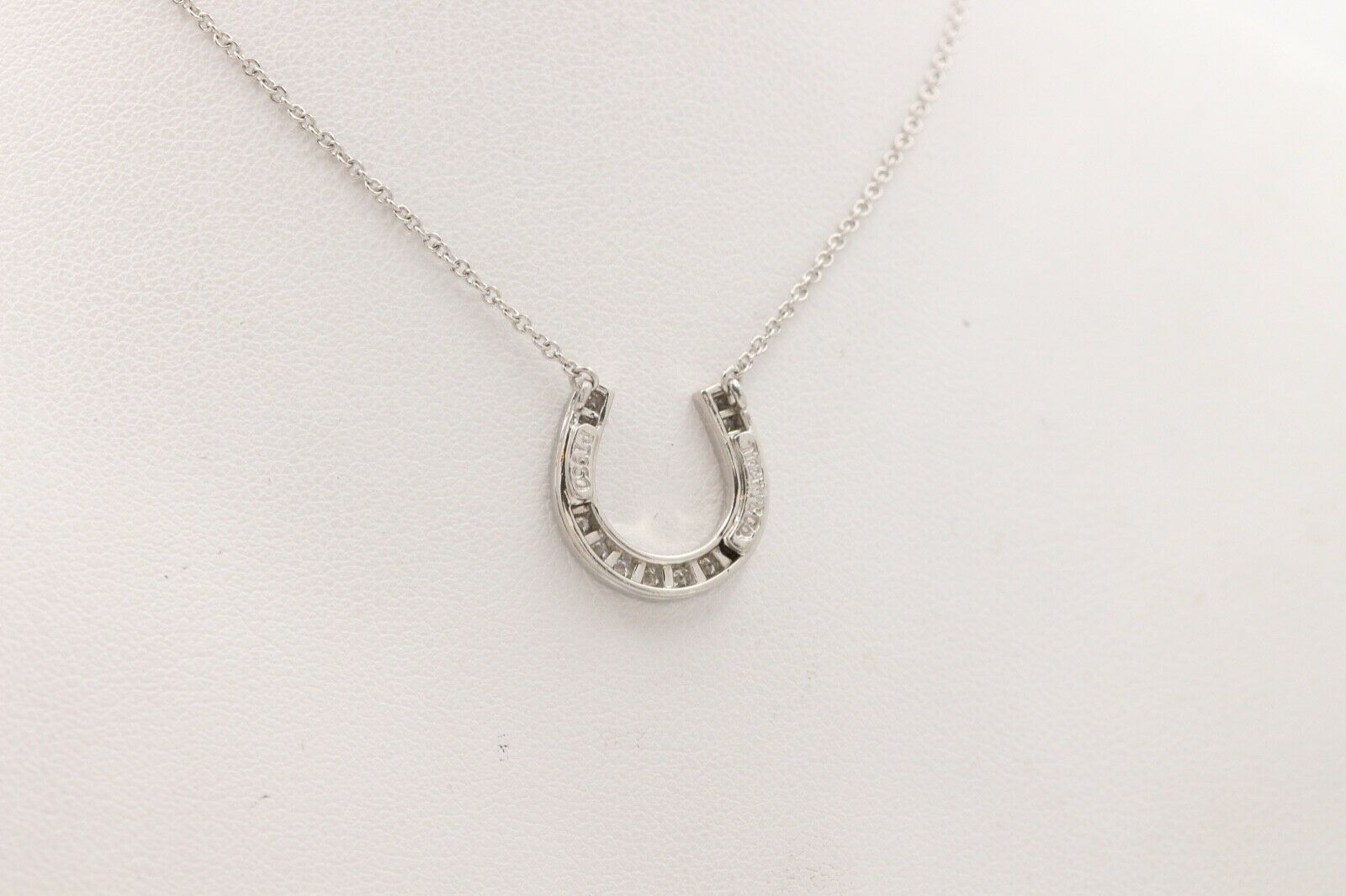 Classic Tiffany & Co HorseShoes Diamond Platinum Pendant, Necklace.