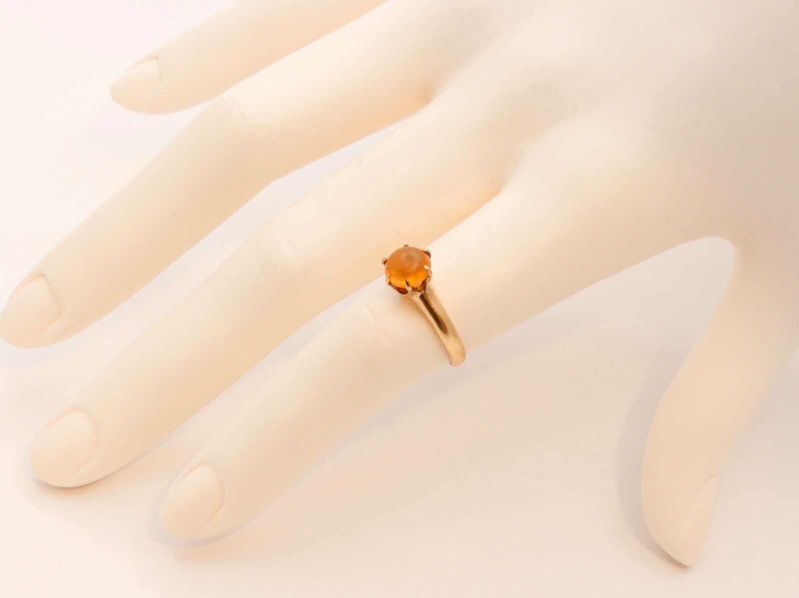 Victorian Mexican Opal Solitaire 14K Yellow Gold Ring