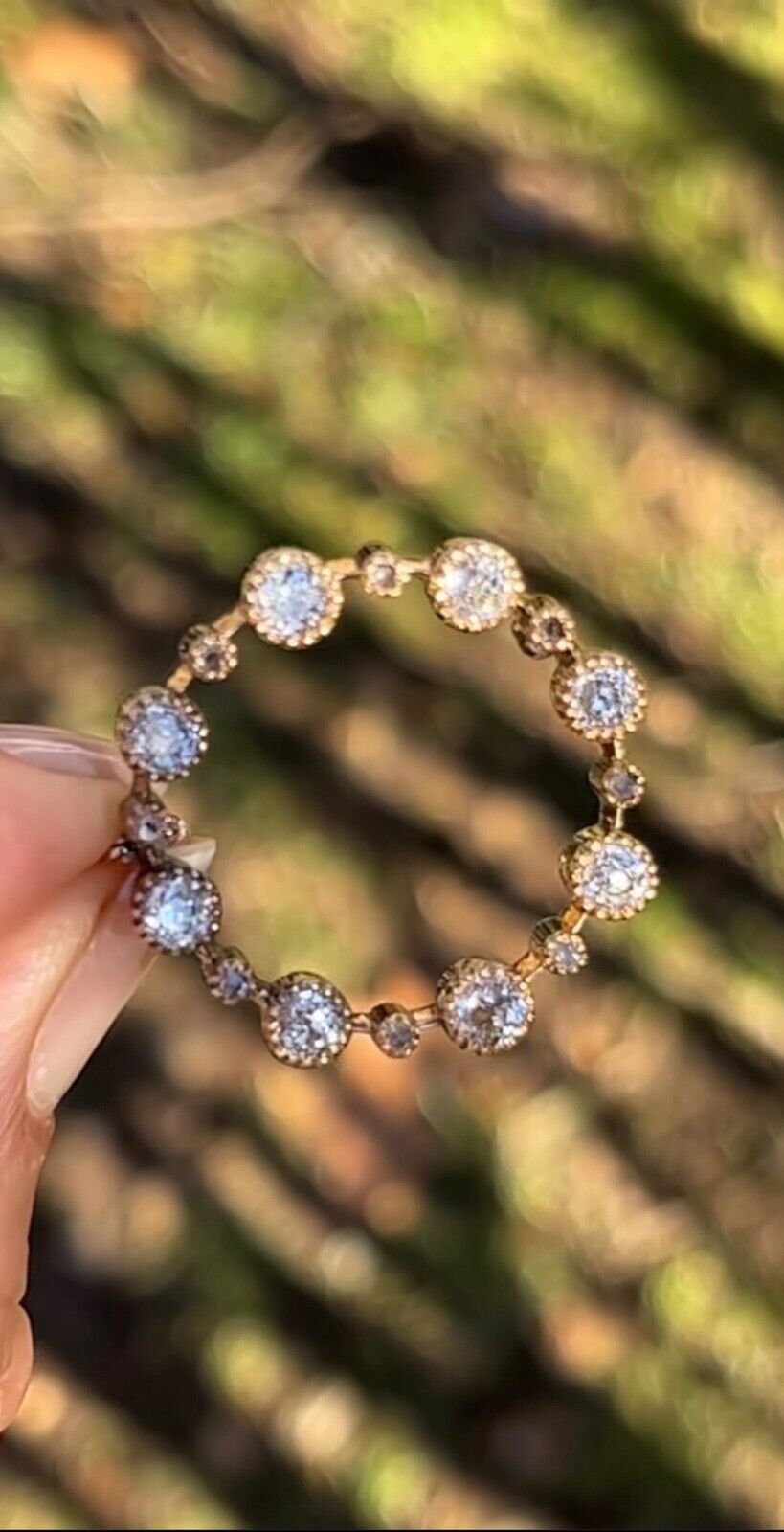 Antique 14K Yellow Gold Diamond Wreath Brooch