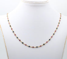 Load image into Gallery viewer, Vintage 14K Yellow Gold Ruby And Sapphire By The Yard Necklace. Station Necklace
