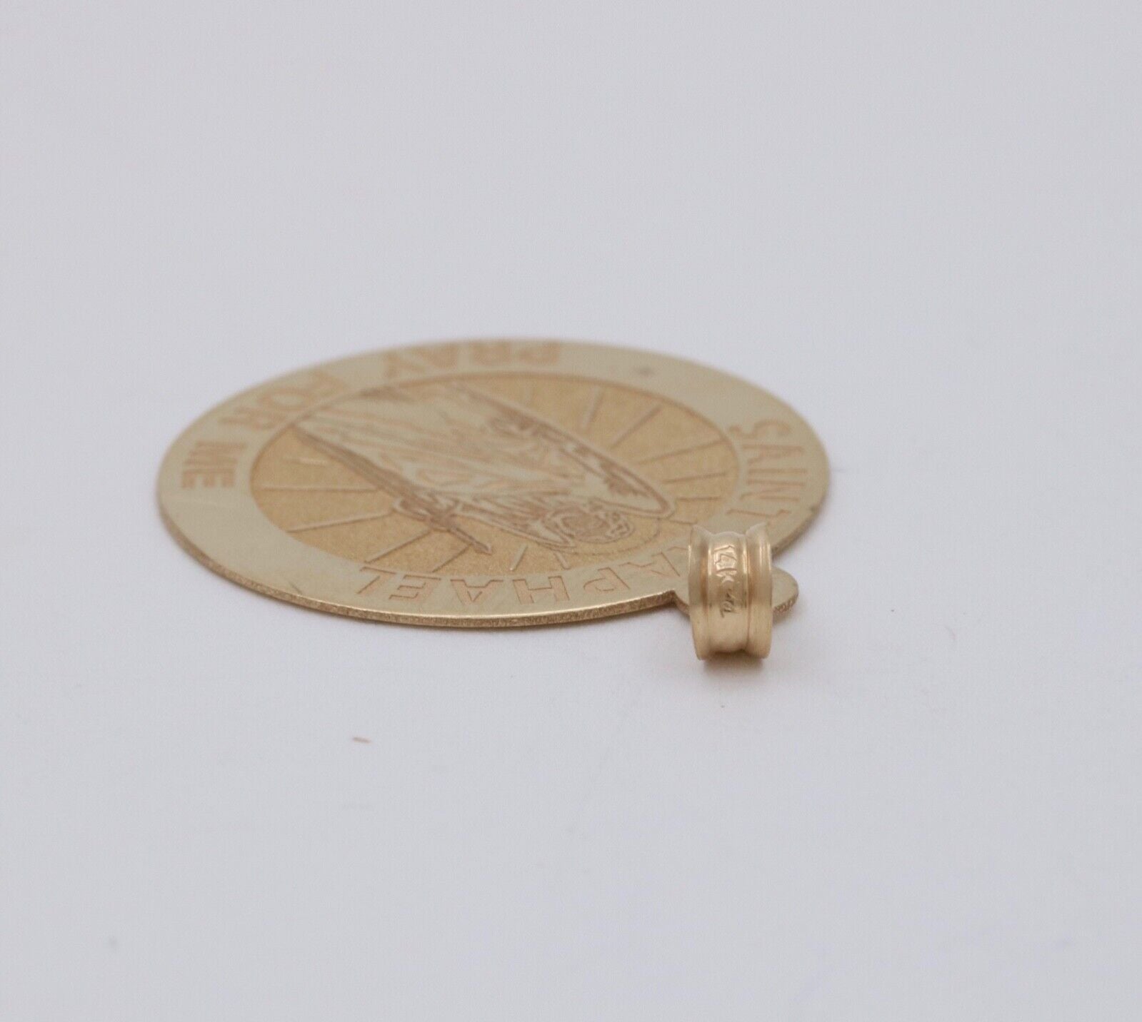 Vintage Saint Raphael 14K Yellow Gold Medallion Charm Pendant