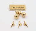 Tiffany & Co Vintage 14K Yellow Gold Barbell Cufflinks Set