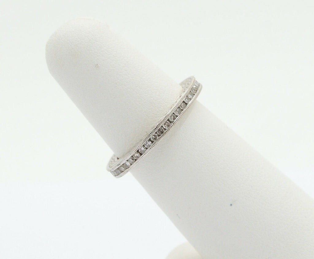Ladies 18K White Gold Diamonds Stacking Eternity Band