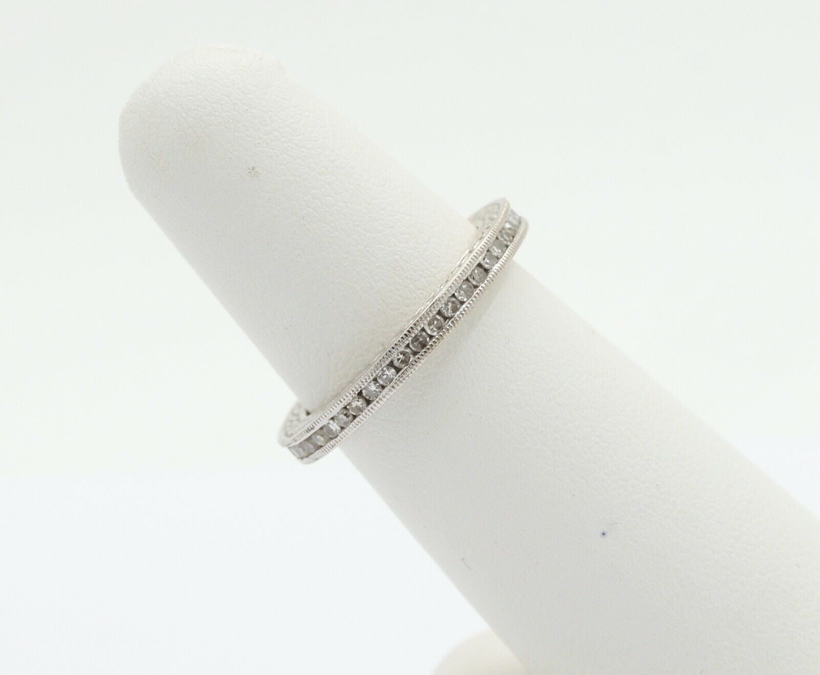 Ladies 18K White Gold Diamonds Stacking Eternity Band