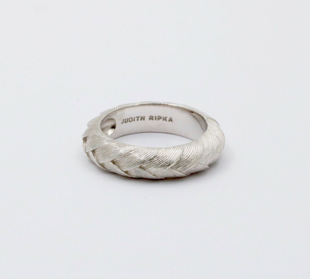 Vintage Judith Ripka Weave 925 Sterling Silver Ring Band