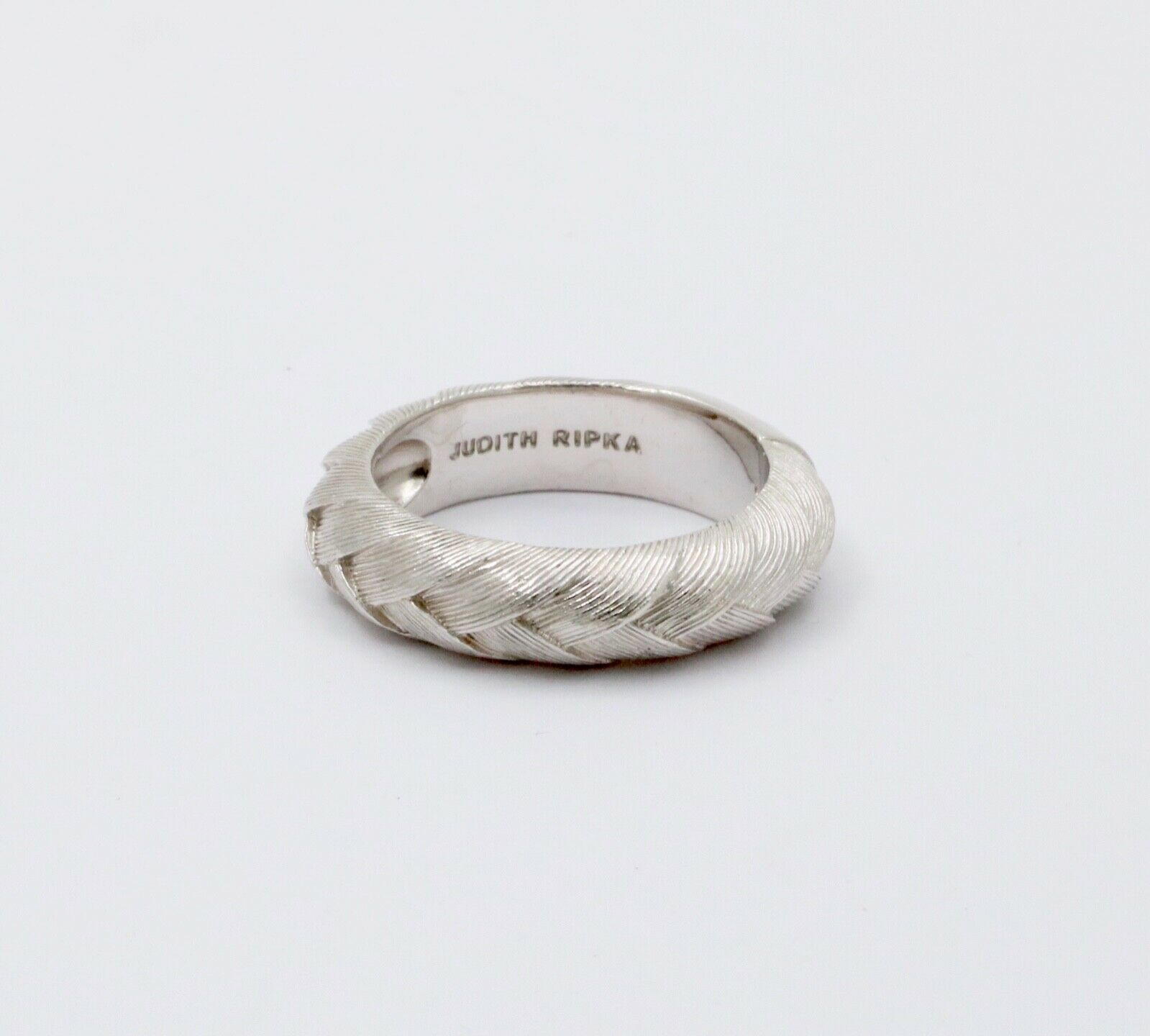 Vintage Judith Ripka Weave 925 Sterling Silver Ring Band