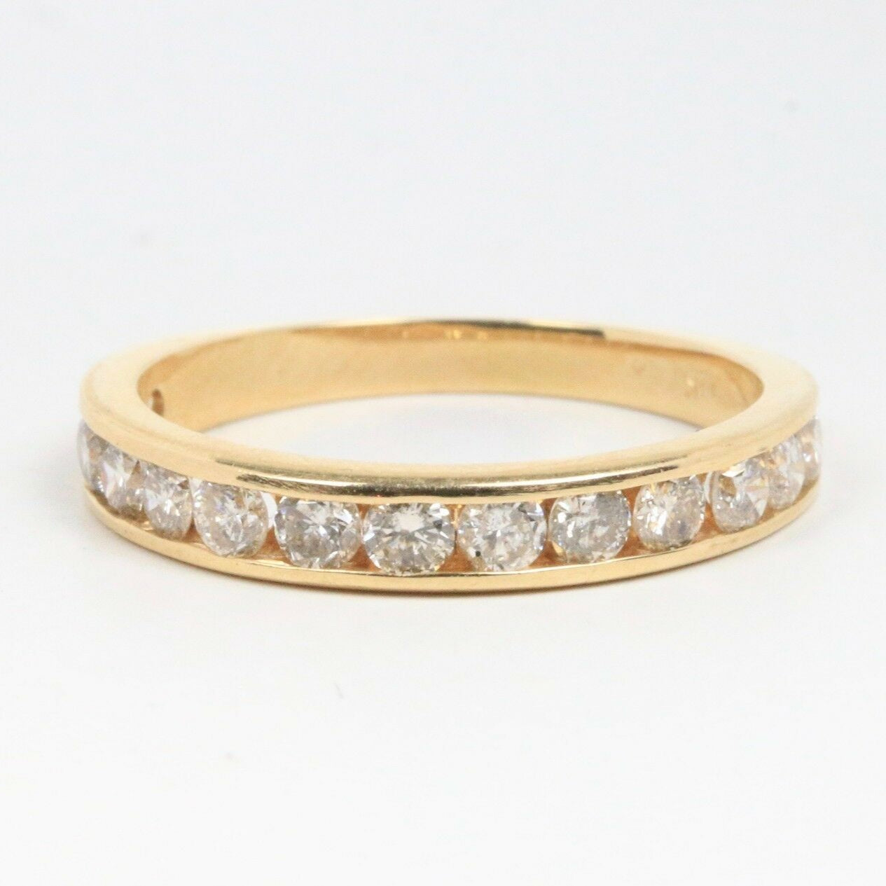 Vintage 14K Yellow Gold Diamond Half Eternity Band