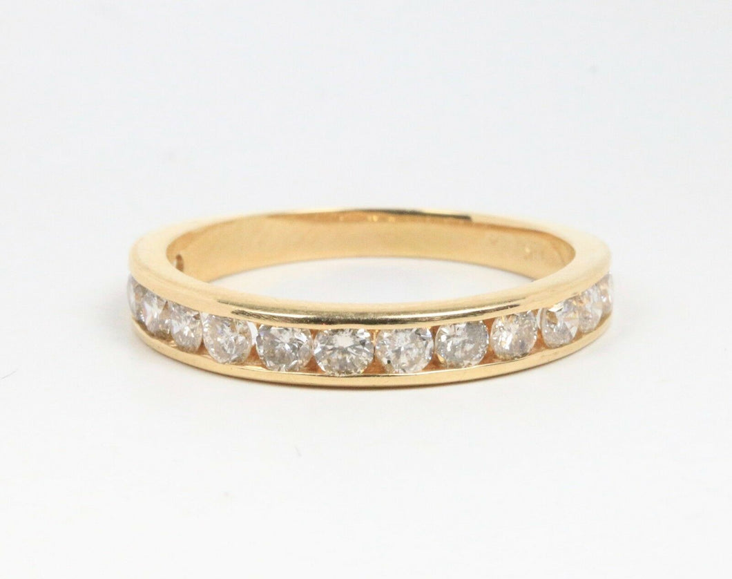 Vintage Unisex Half Circle Diamond Wedding Band