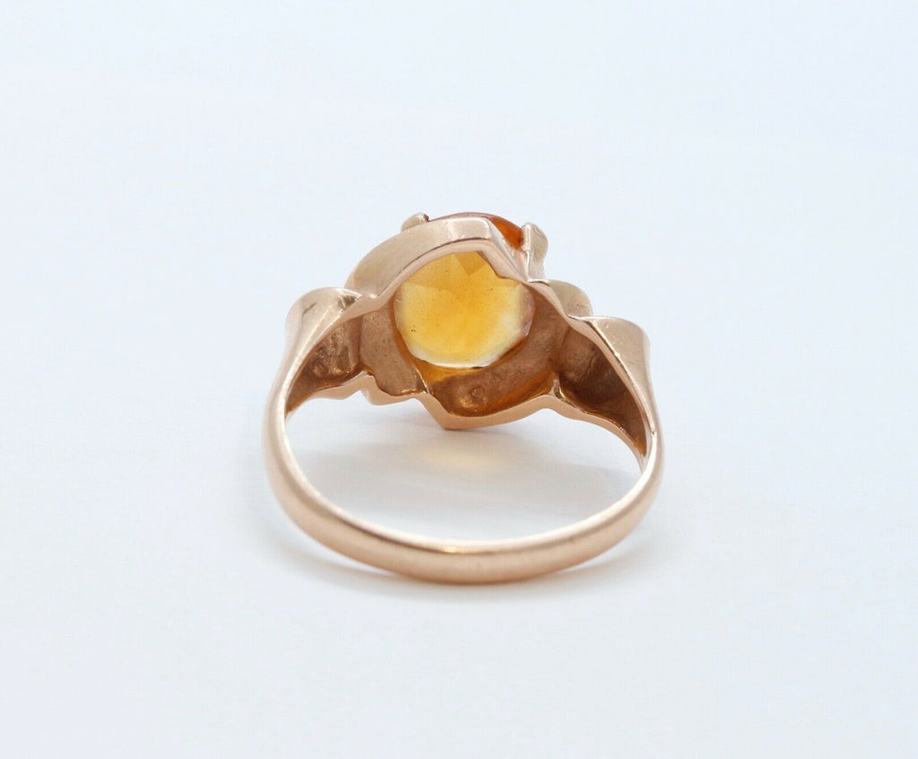 Beautiful Stones on a Vintage Citrine 14K Rose Gold Ring