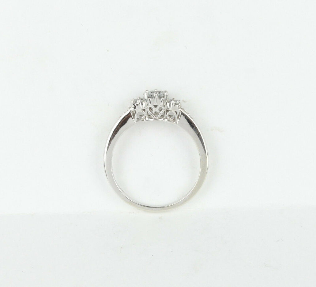 Vintage Ladies Diamonds 10K White Gold Engagement Ring