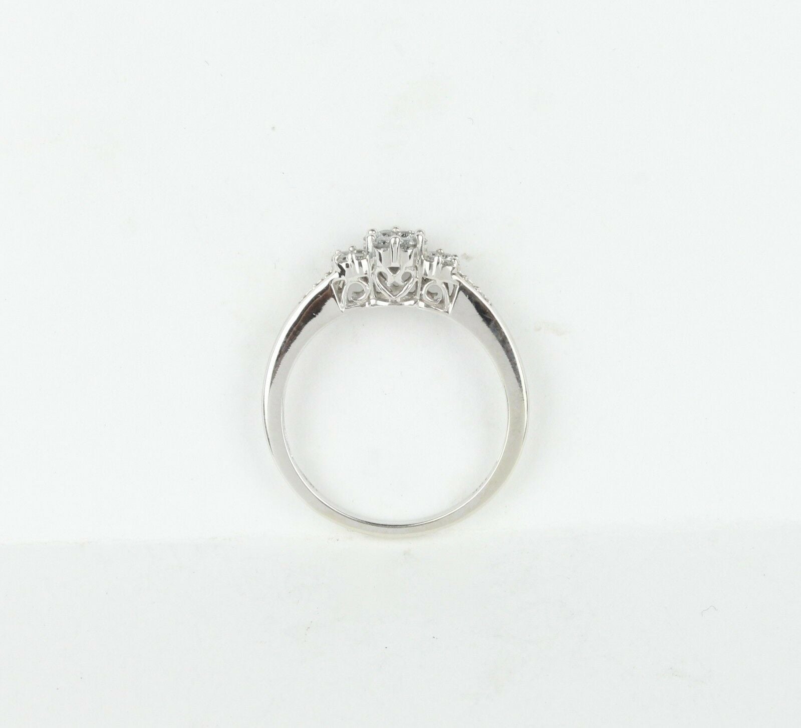 Vintage Ladies Diamonds 10K White Gold Engagement Ring