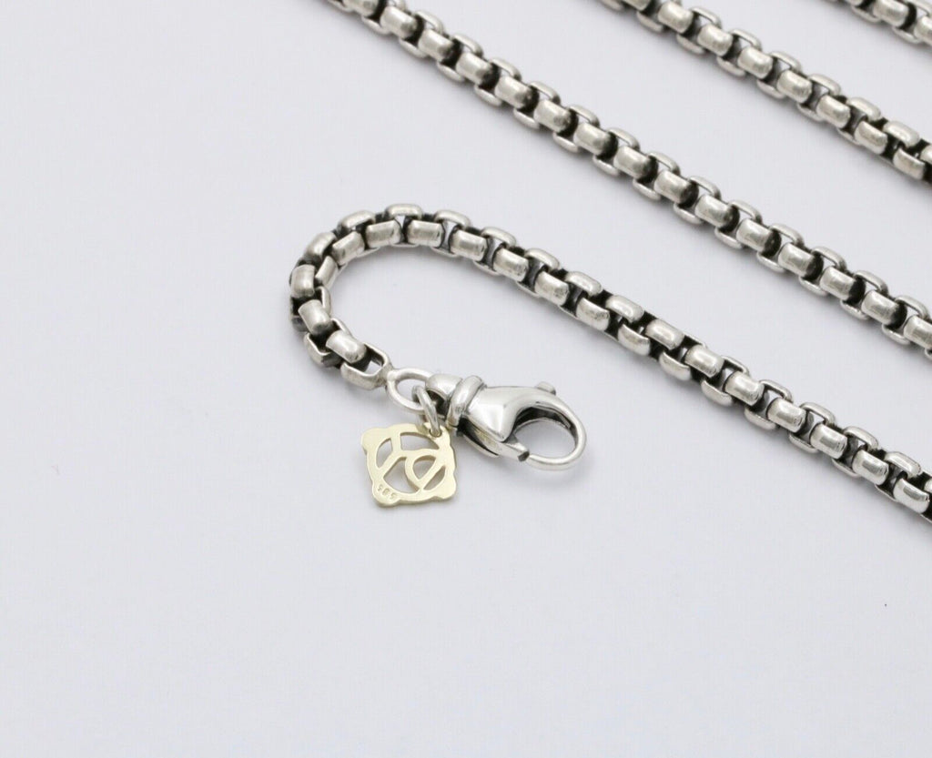 David Yurman 925 585 Box Chain Collection 32 Inch Necklace