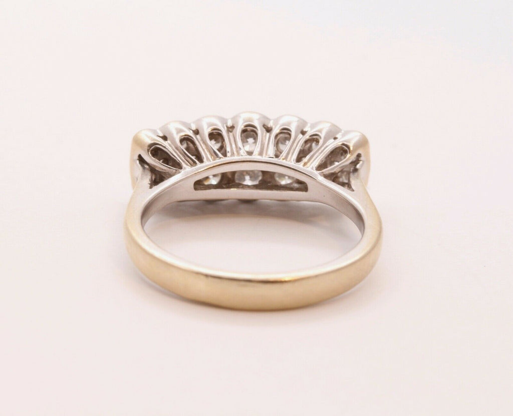 Vintage Ladies Diamonds 18K White Gold Wedding Band Ring