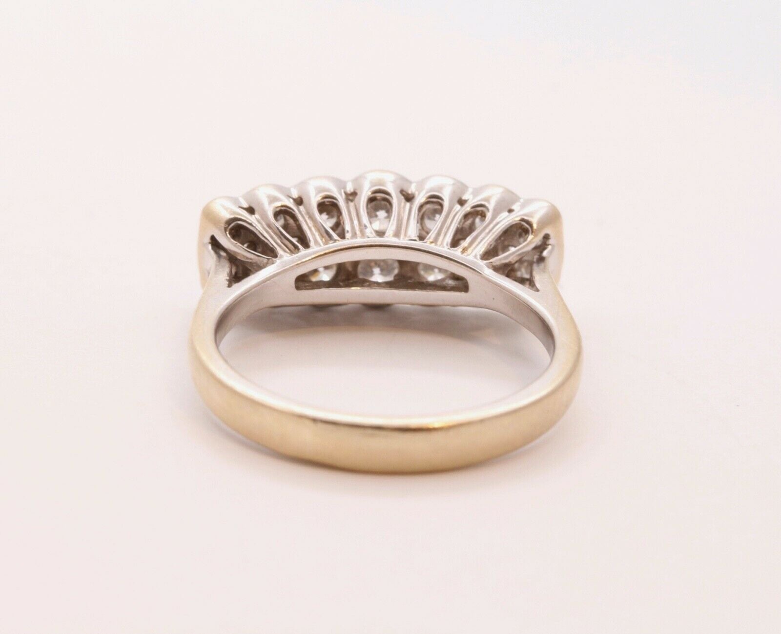 Vintage Ladies Diamonds 18K White Gold Wedding Band Ring