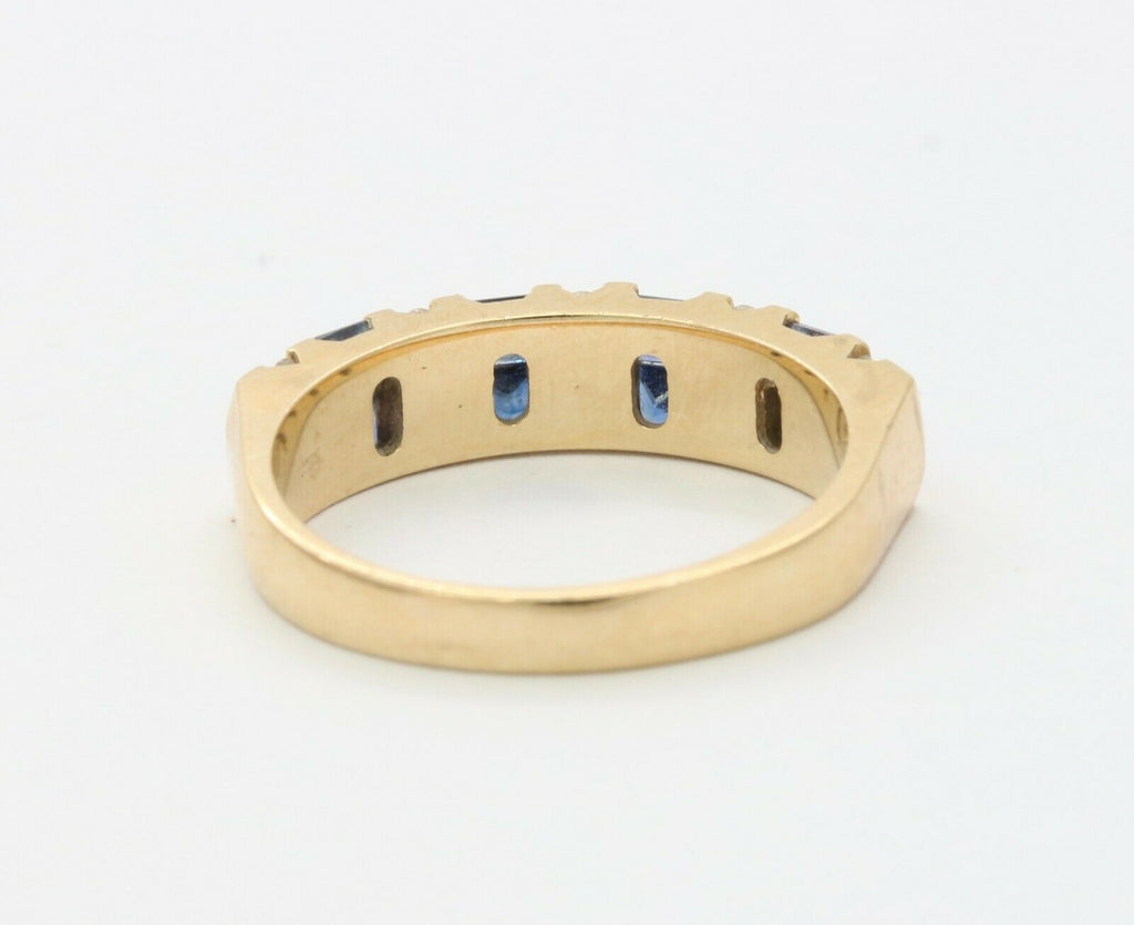 Vintage 14K Yellow Gold Diamond Sapphire Ring