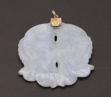 Load image into Gallery viewer, Vintage 10K Yellow Gold Jade Two Carps Good Luck Pendant Charm
