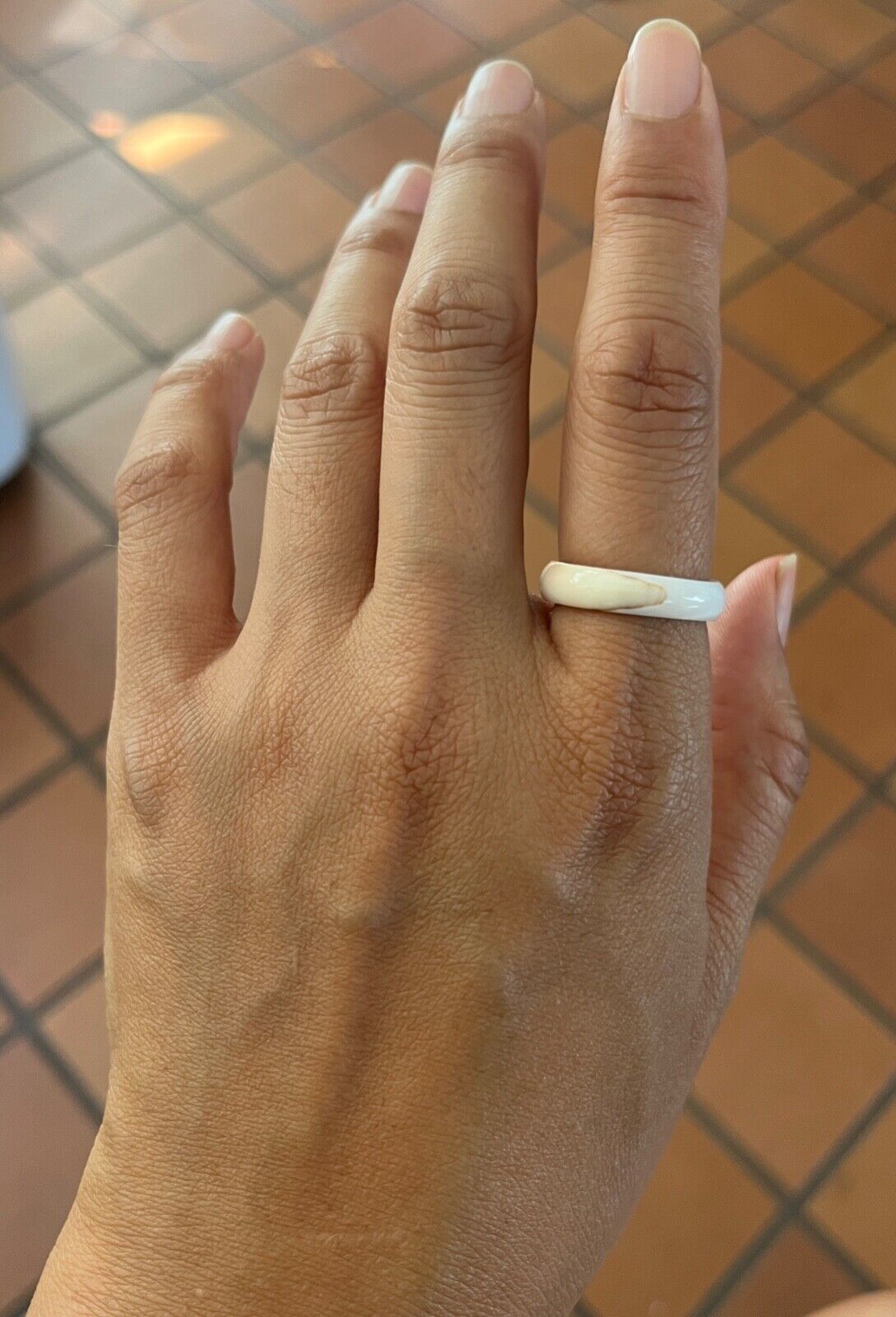 Vintage White Coral Ring Band
