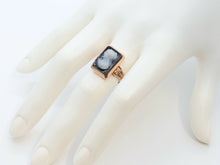 Load image into Gallery viewer, Victorian Onyx Cameo 9K Rose Gold Ring
