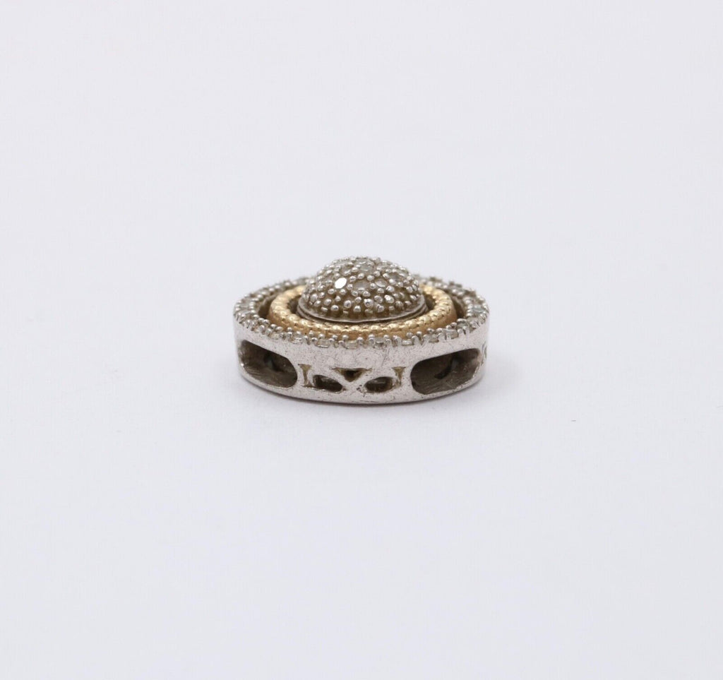 Vintage 14K & Sterling Silver Diamond Pendant , Necklace