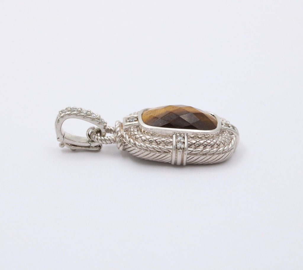 Classic Judith Ripka Tiger Eye Sterling Silver Pendant