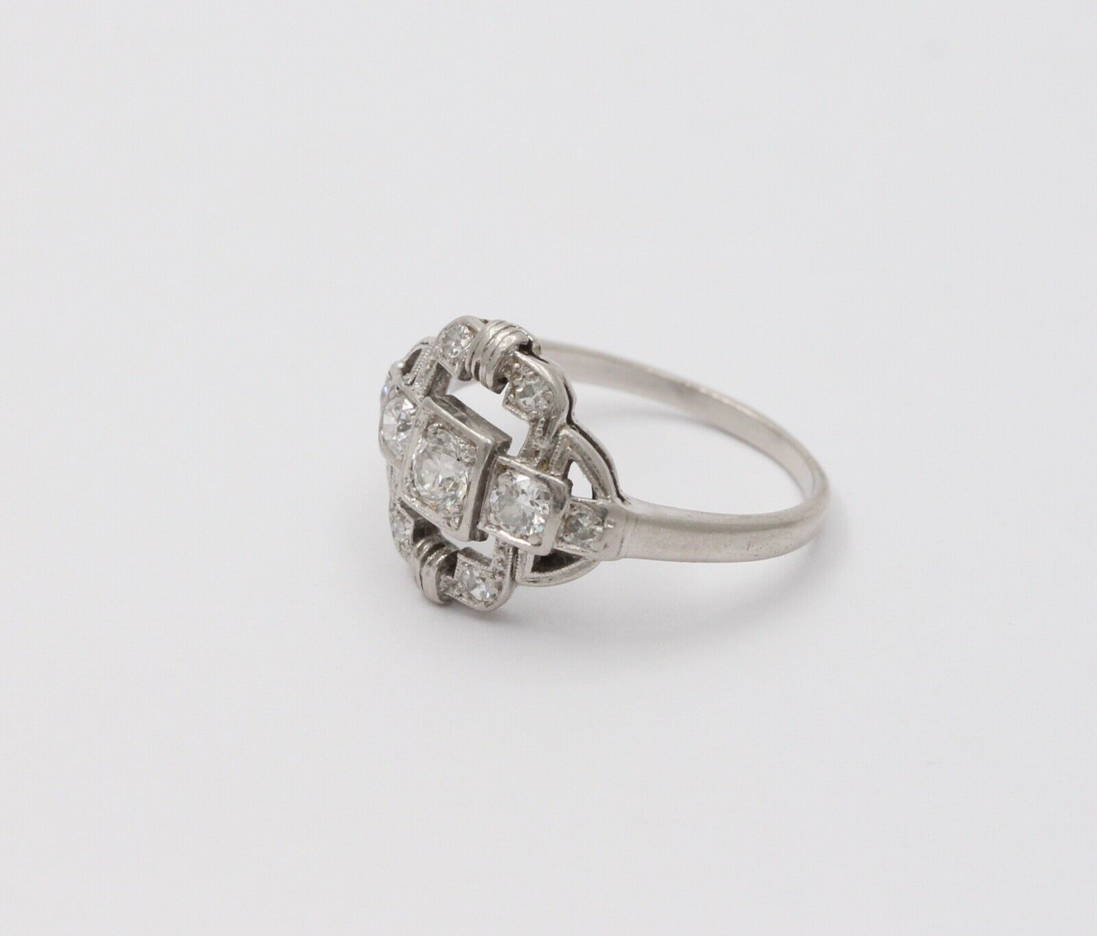Art Deco Diamonds Platinum Cocktail Ring