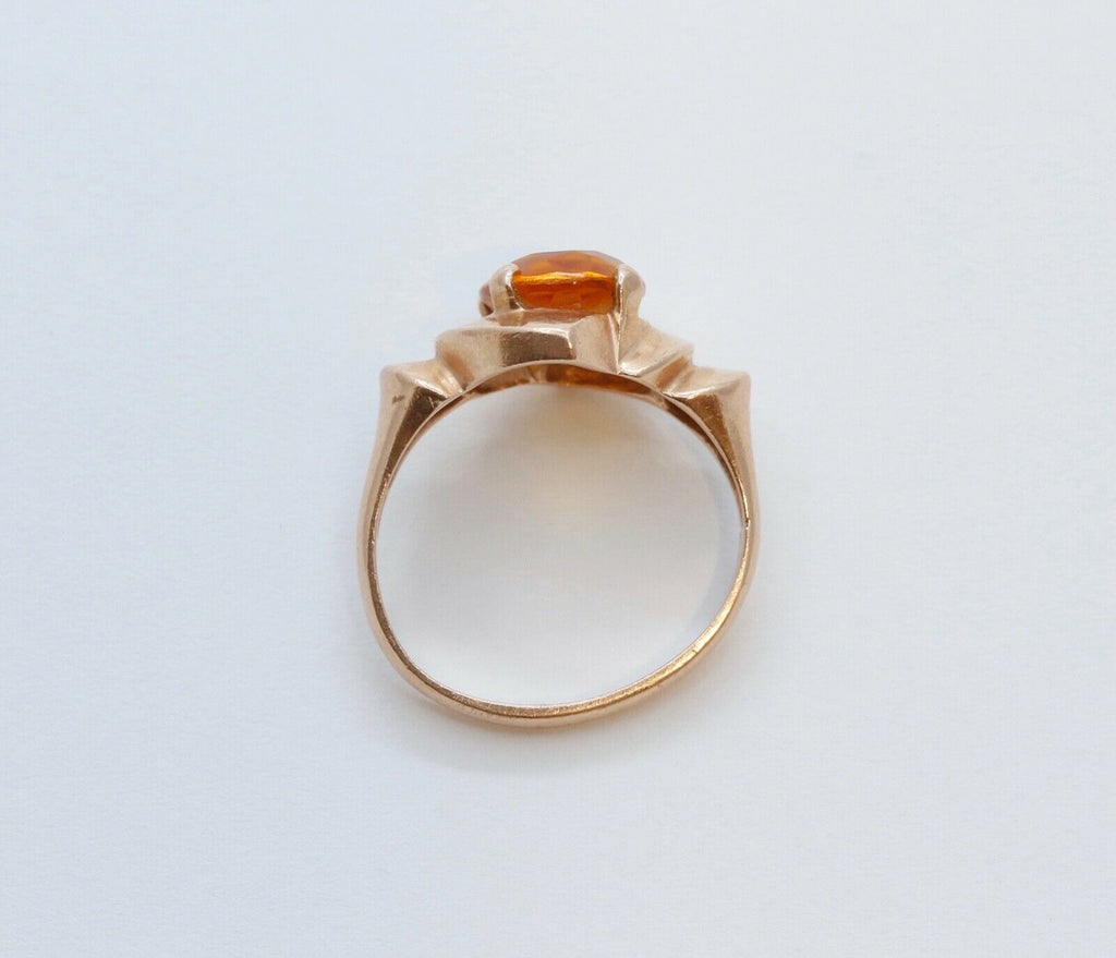 Beautiful Stones on a Vintage Citrine 14K Rose Gold Ring