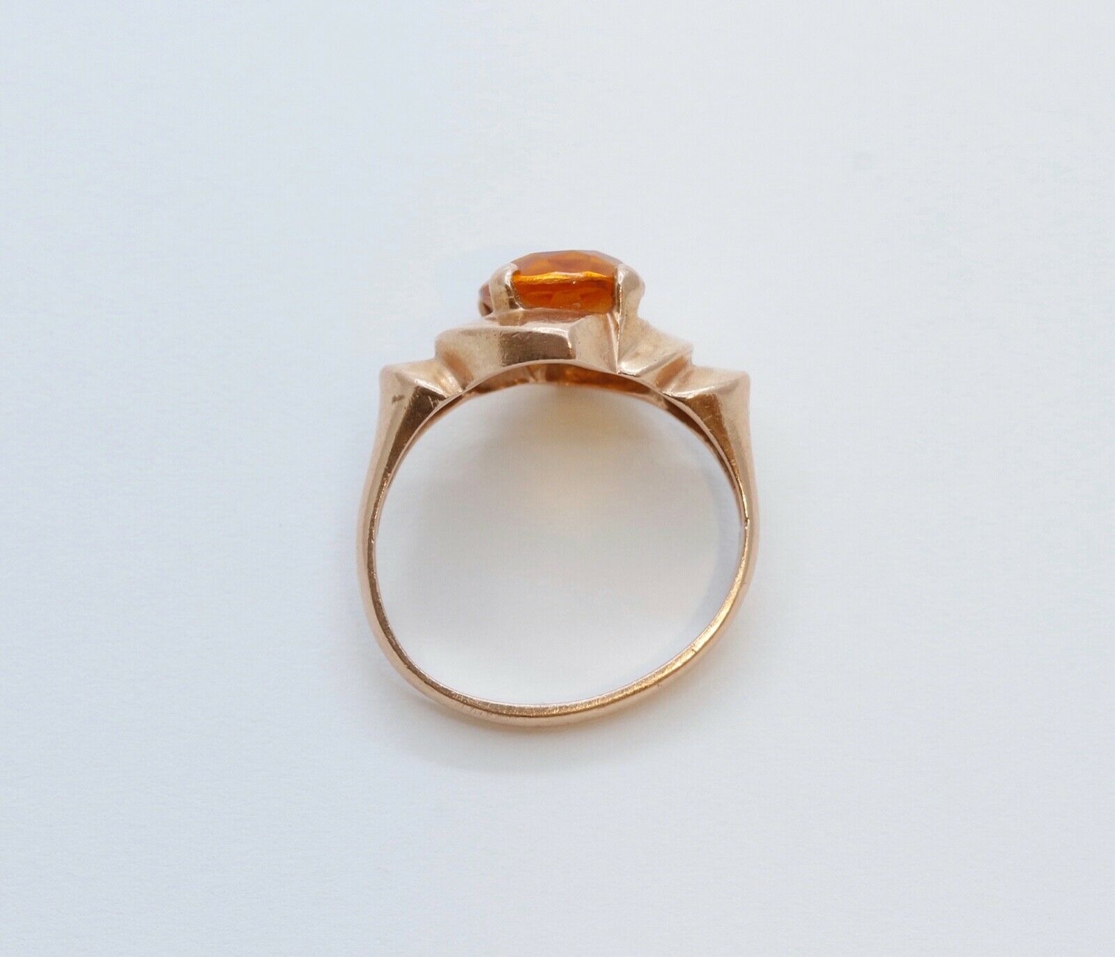 Beautiful Stones on a Vintage Citrine 14K Rose Gold Ring