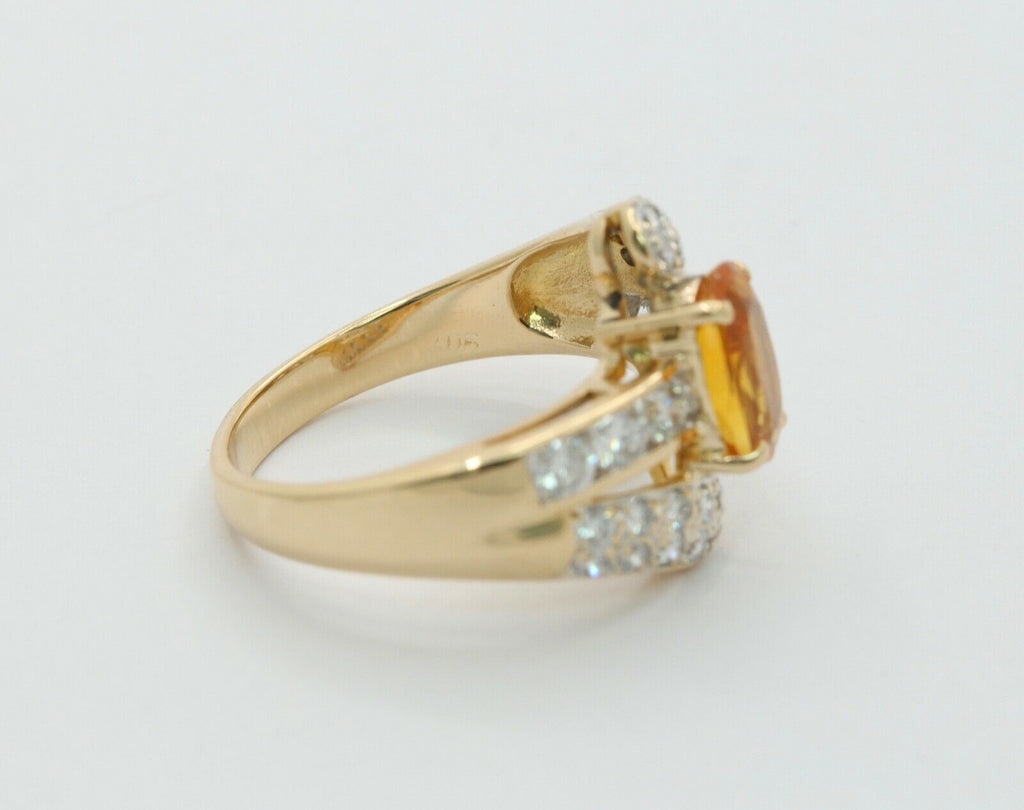 Yellow Sapphire Diamonds 18K Yellow Gold Bypass Ring
