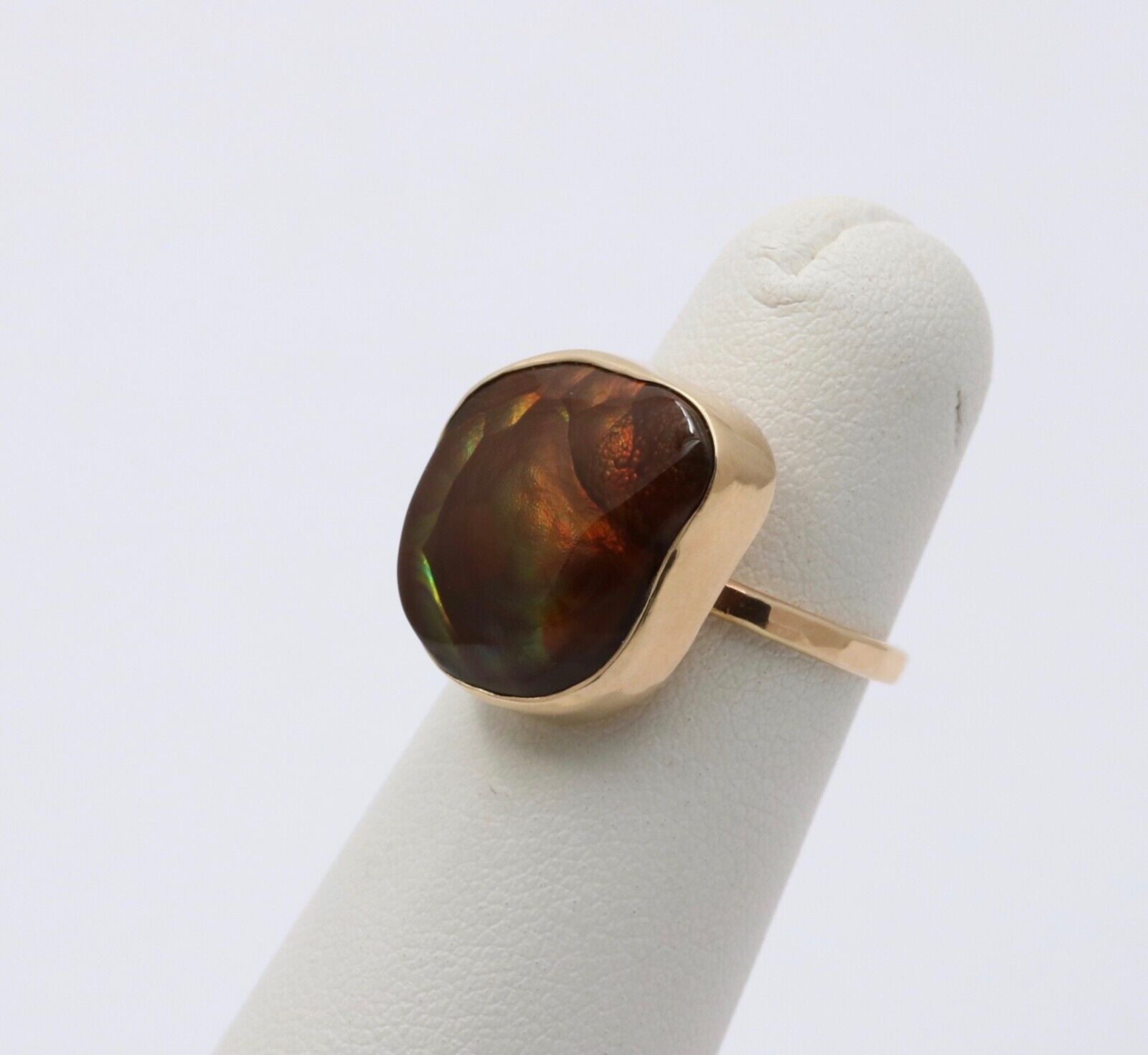 Vintage Fire Agate 14K Yellow Gold Bezel Setting RIng