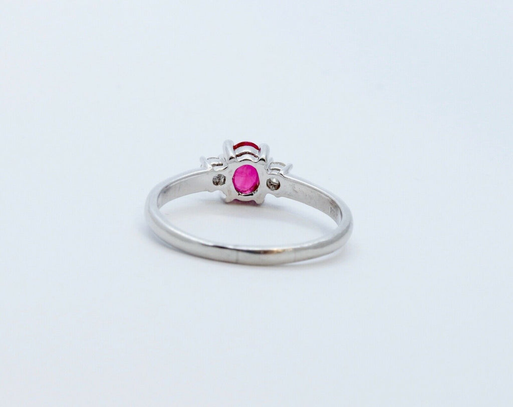 Vintage Natural Ruby Diamonds Platinum Ring