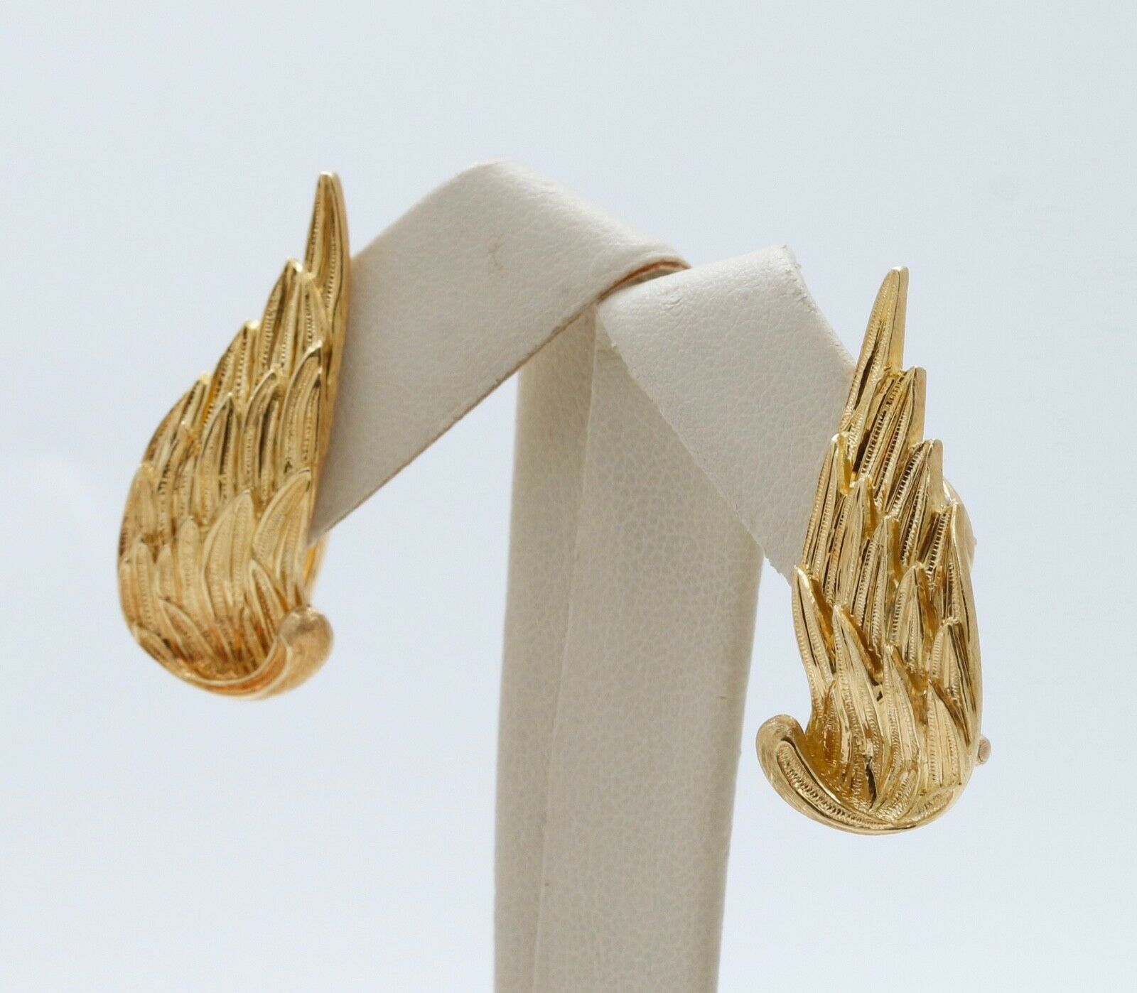 Vintage Buccellati Wing Earrings 18K Yellow Gold