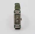 Art Deco Gruen Diamonds Emeralds Platinum Ladies Watch