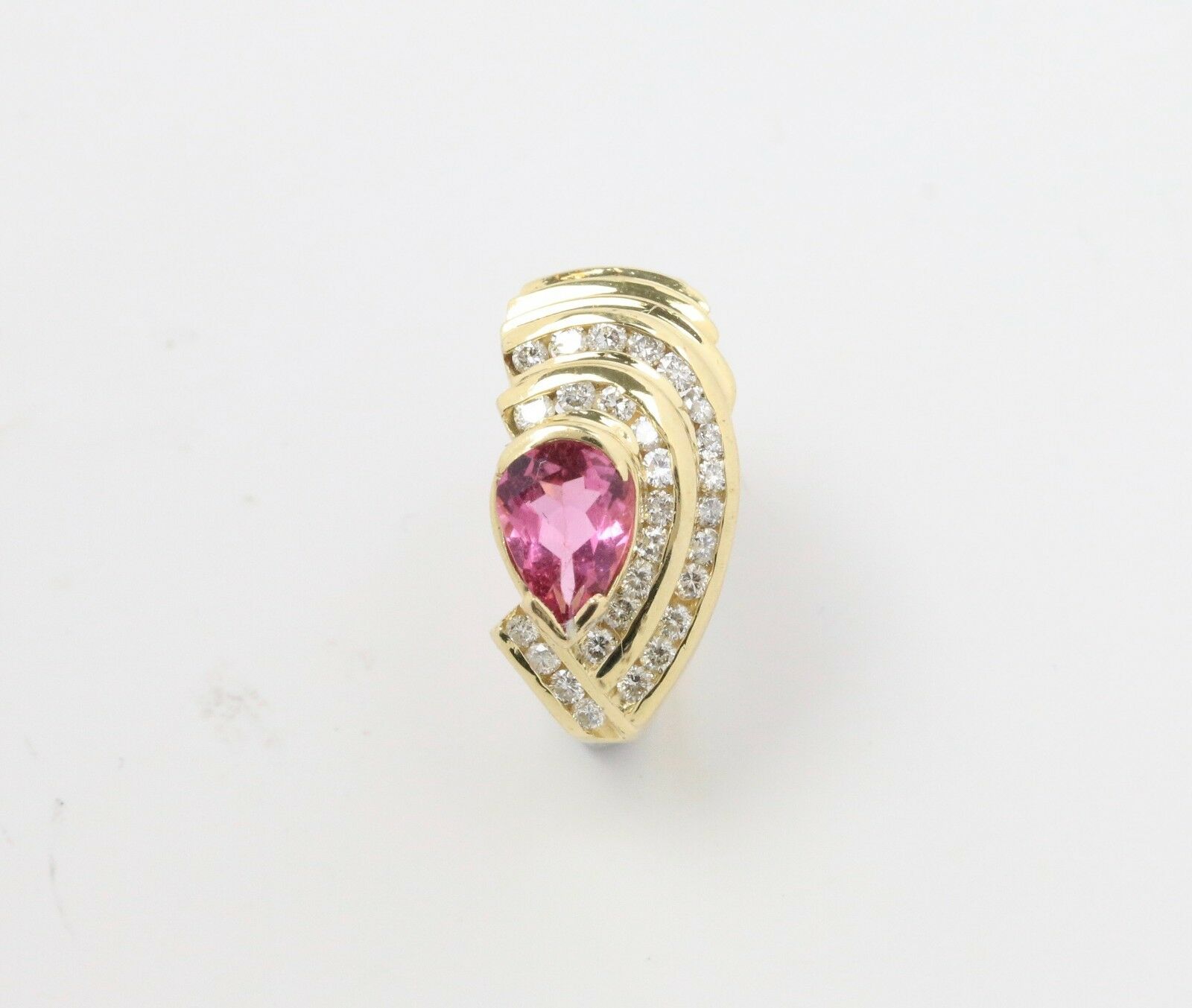 Vintage 14K Yellow Gold Pink Sapphire and Diamond Ring