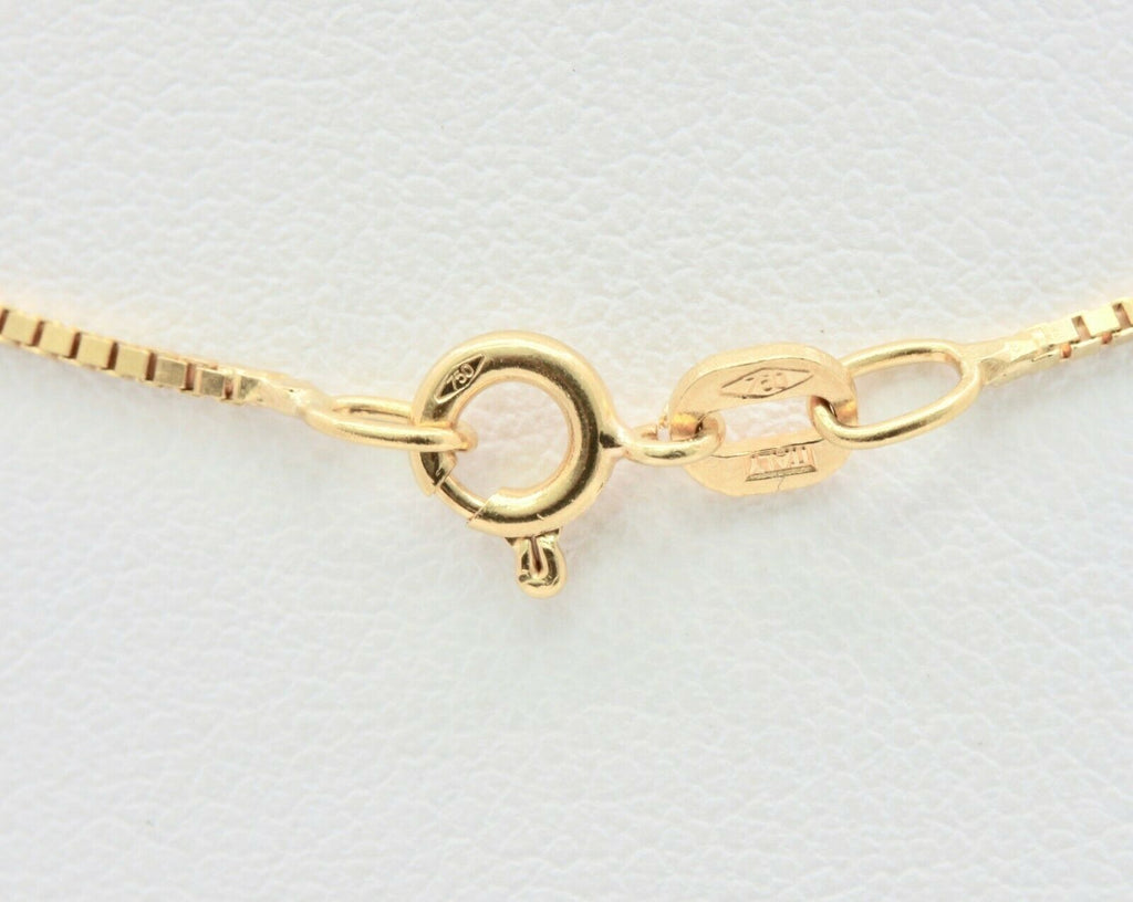 Vintage 18K Yellow Gold Diamond Box Chain Bow Tie Pendant