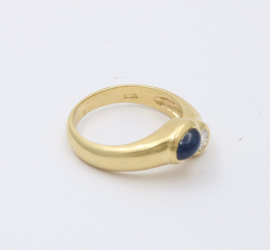 Vintage 18K Yellow Gold Diamond and Sapphire Bypass Ring