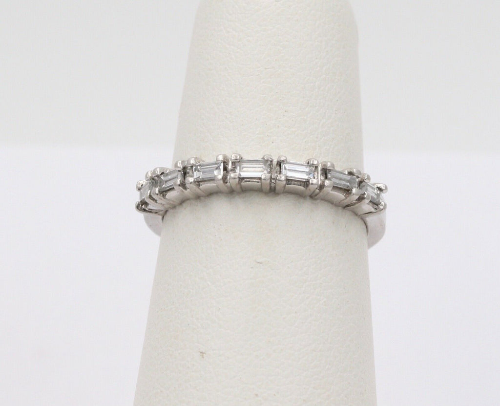 Vintage Ladies Wedding Band Baguette Diamonds Platinum Ring