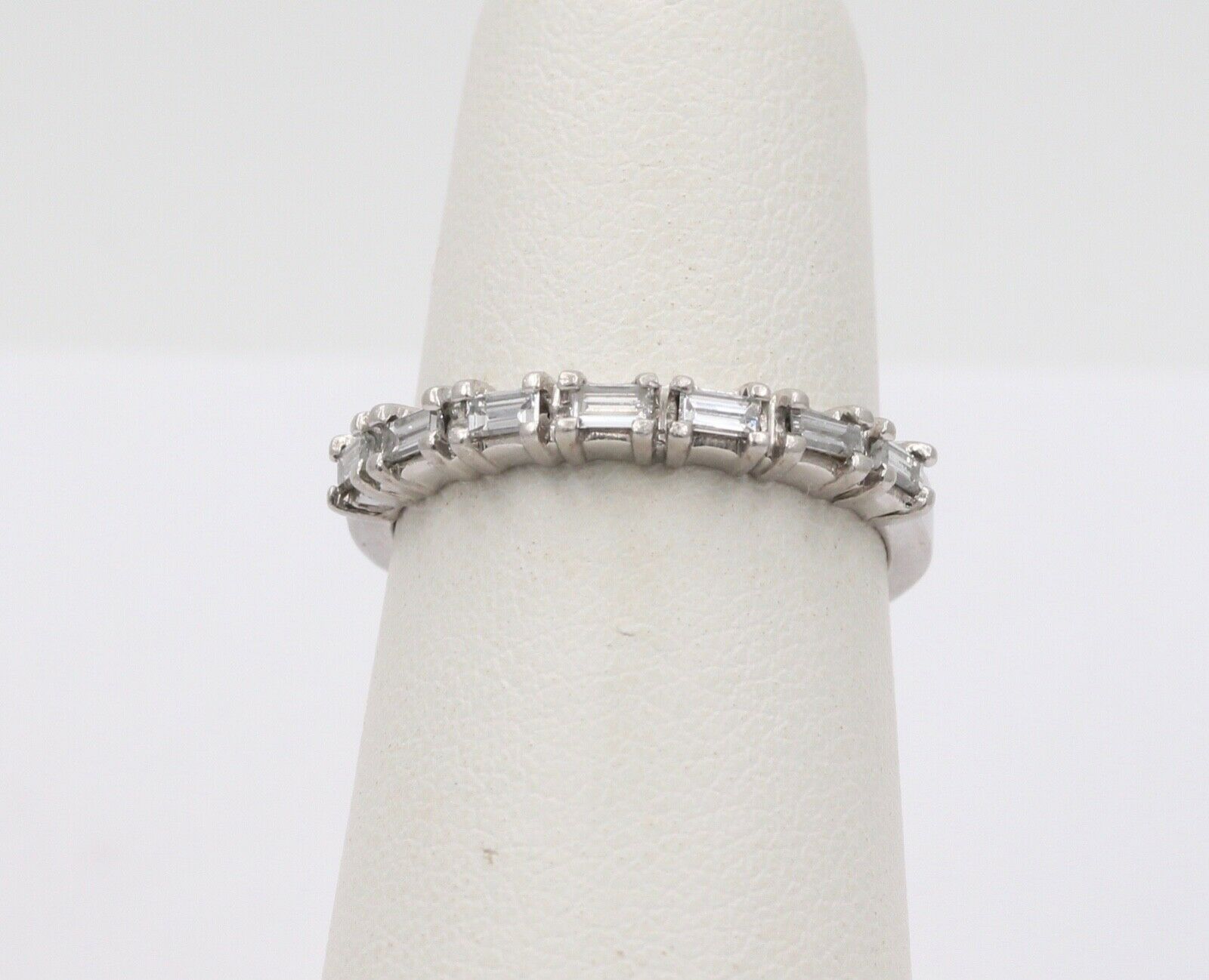 Vintage Ladies Wedding Band Baguette Diamonds Platinum Ring