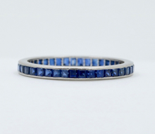 Load image into Gallery viewer, Vintage Tiffany &amp; Co Sapphire Eternity Platinum Band.
