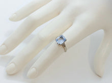 Load image into Gallery viewer, Art Deco Aquamarine 14K Yellow White Gold Cocktail Ring
