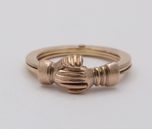 Load image into Gallery viewer, Vintage 14K Rose Gold Fede Gimmel Ring Band
