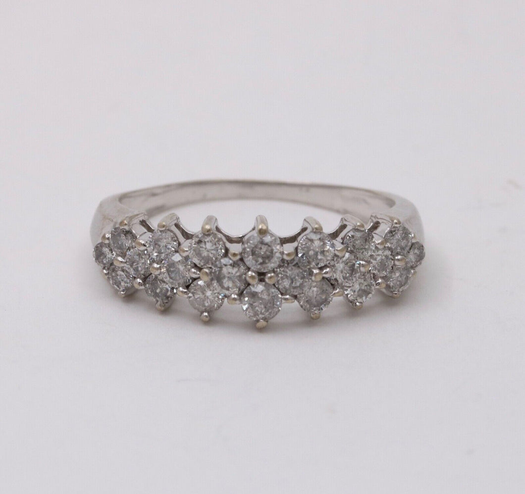 Vintage Diamonds 14K White Gold Wedding Band