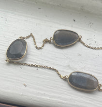 Load image into Gallery viewer, Vintage 14K Yellow Gold Rutile Quartz Strand Station Necklace
