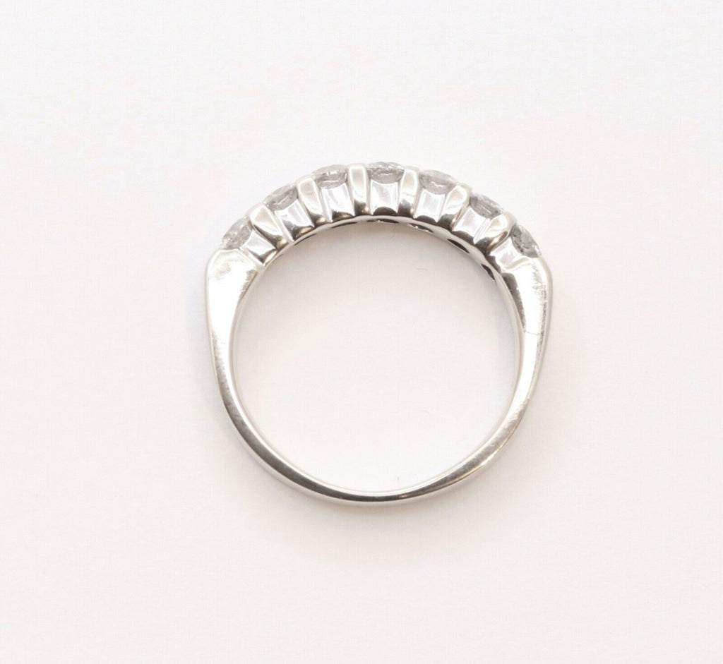 Vintage Ladies Diamonds 14K White Gold Wedding Band Stacking