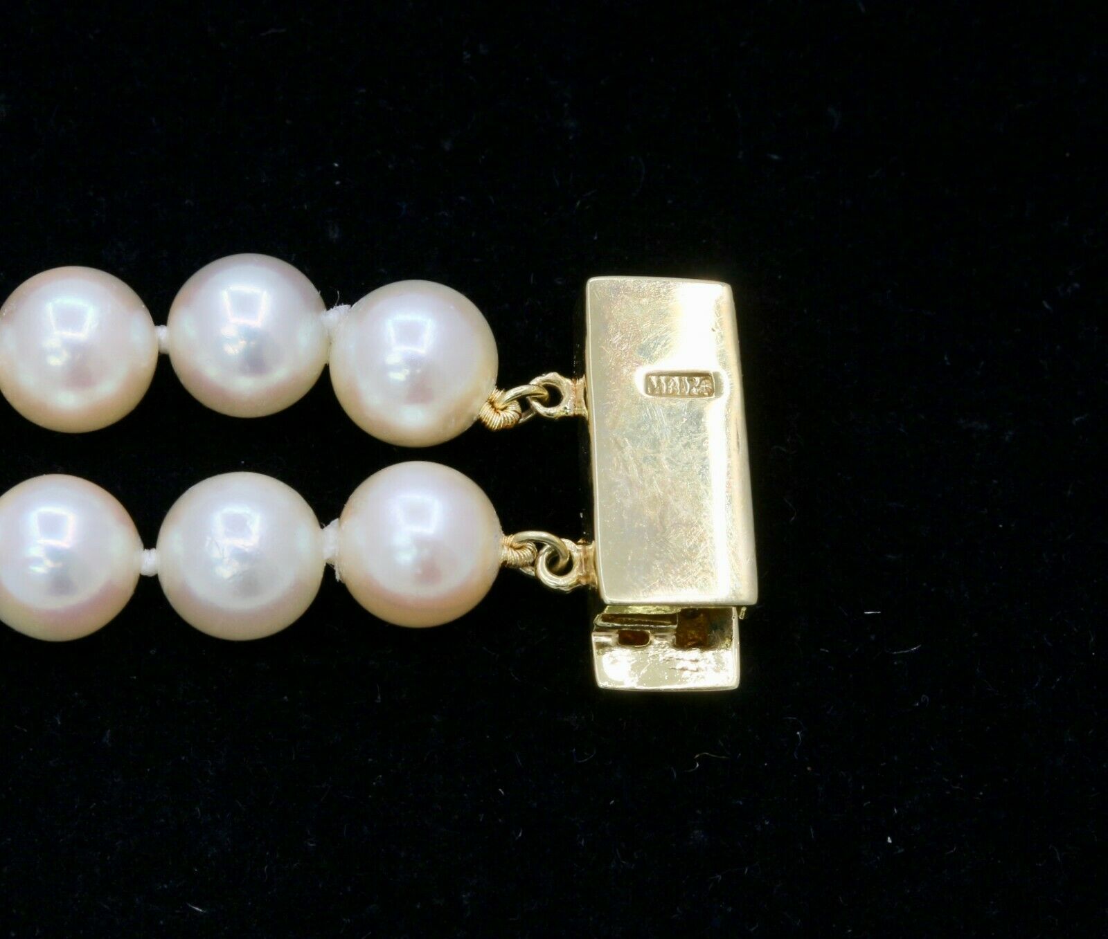 Vintage 18K Yellow Gold Pearl Diamond Bracelet