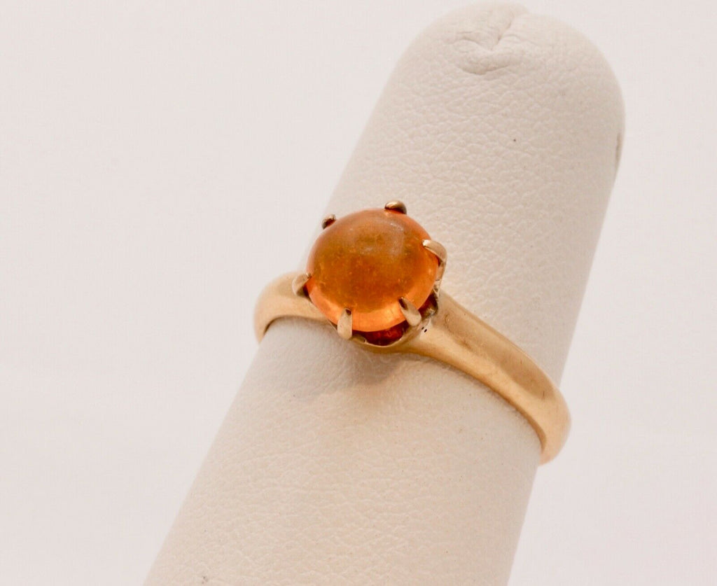 Victorian Mexican Opal Solitaire 14K Yellow Gold Ring