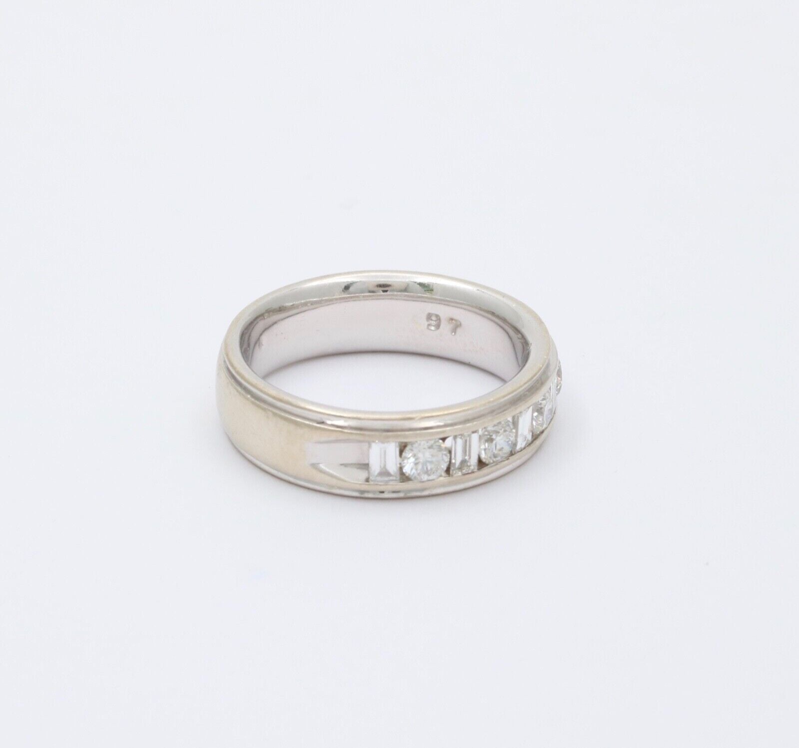 Vintage .97 carats Diamond Half Eternity Wedding Ring Band