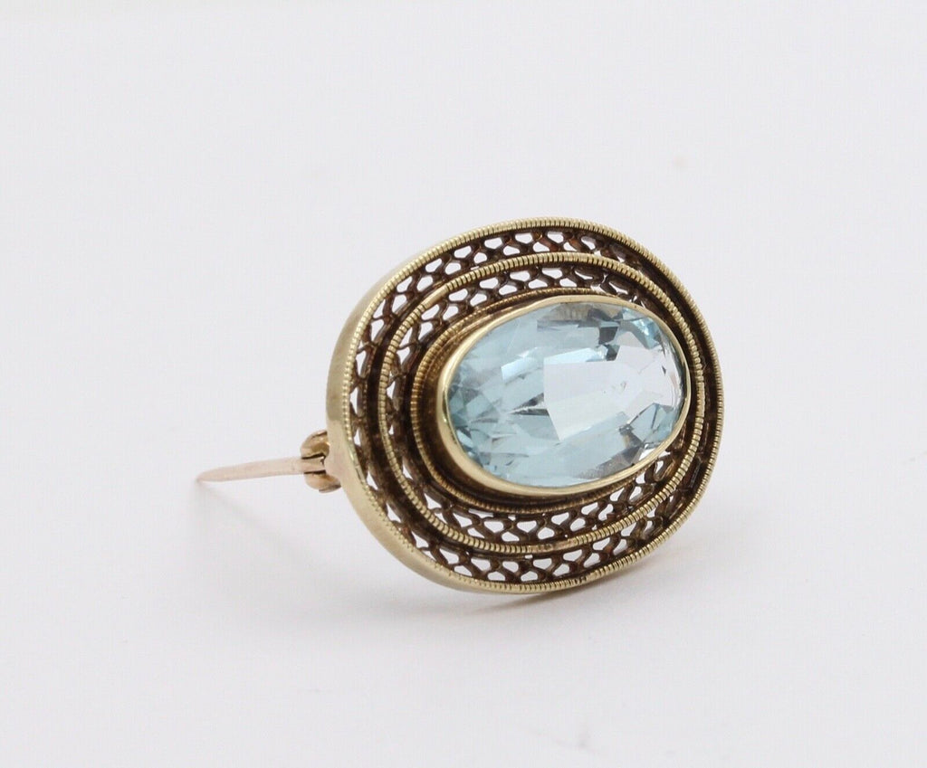 Edwardian Natural Aquamarine Ladies Brooch Pin
