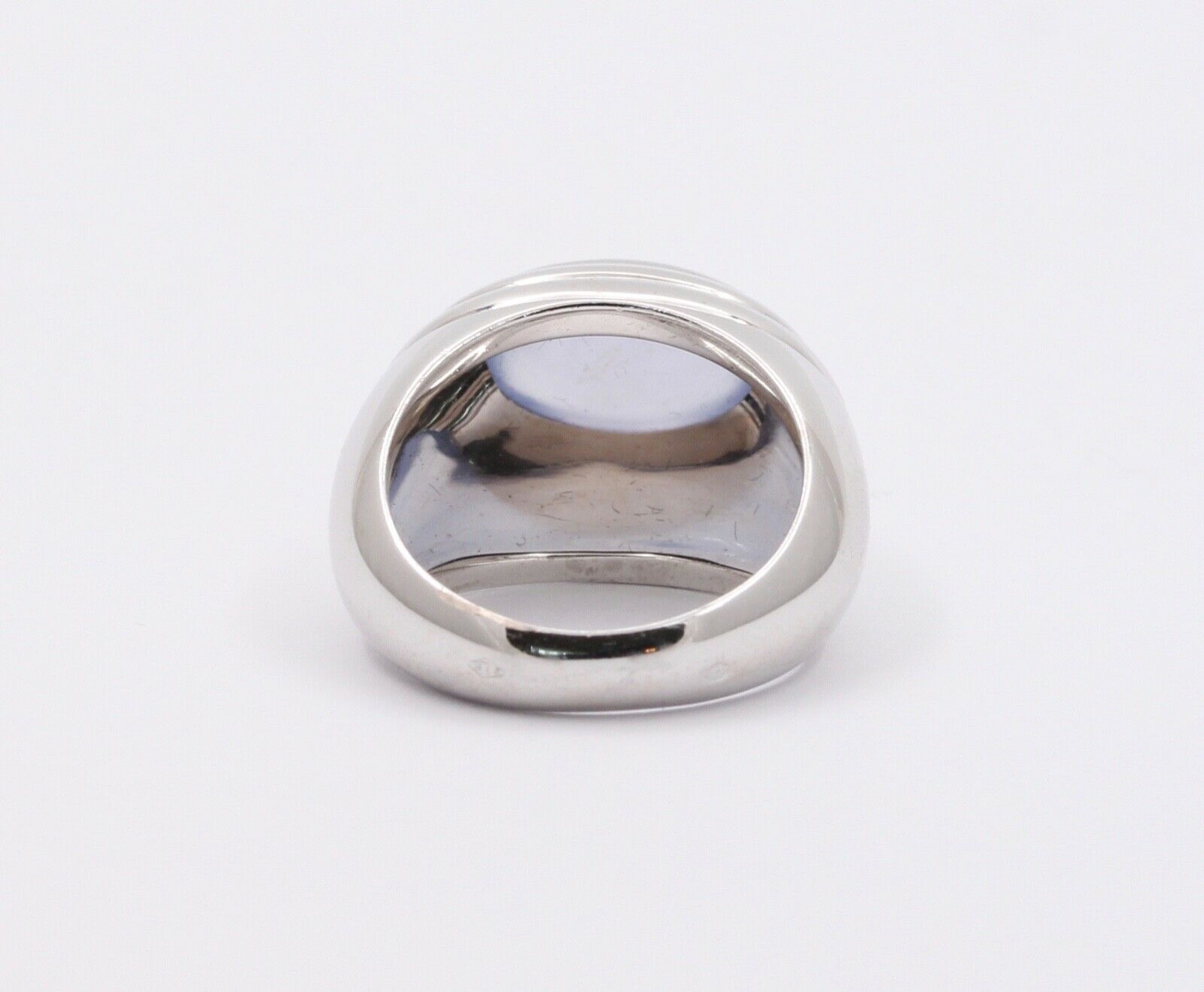 Boucheron Blue Chalcedony 18K White Gold Vintage Ring
