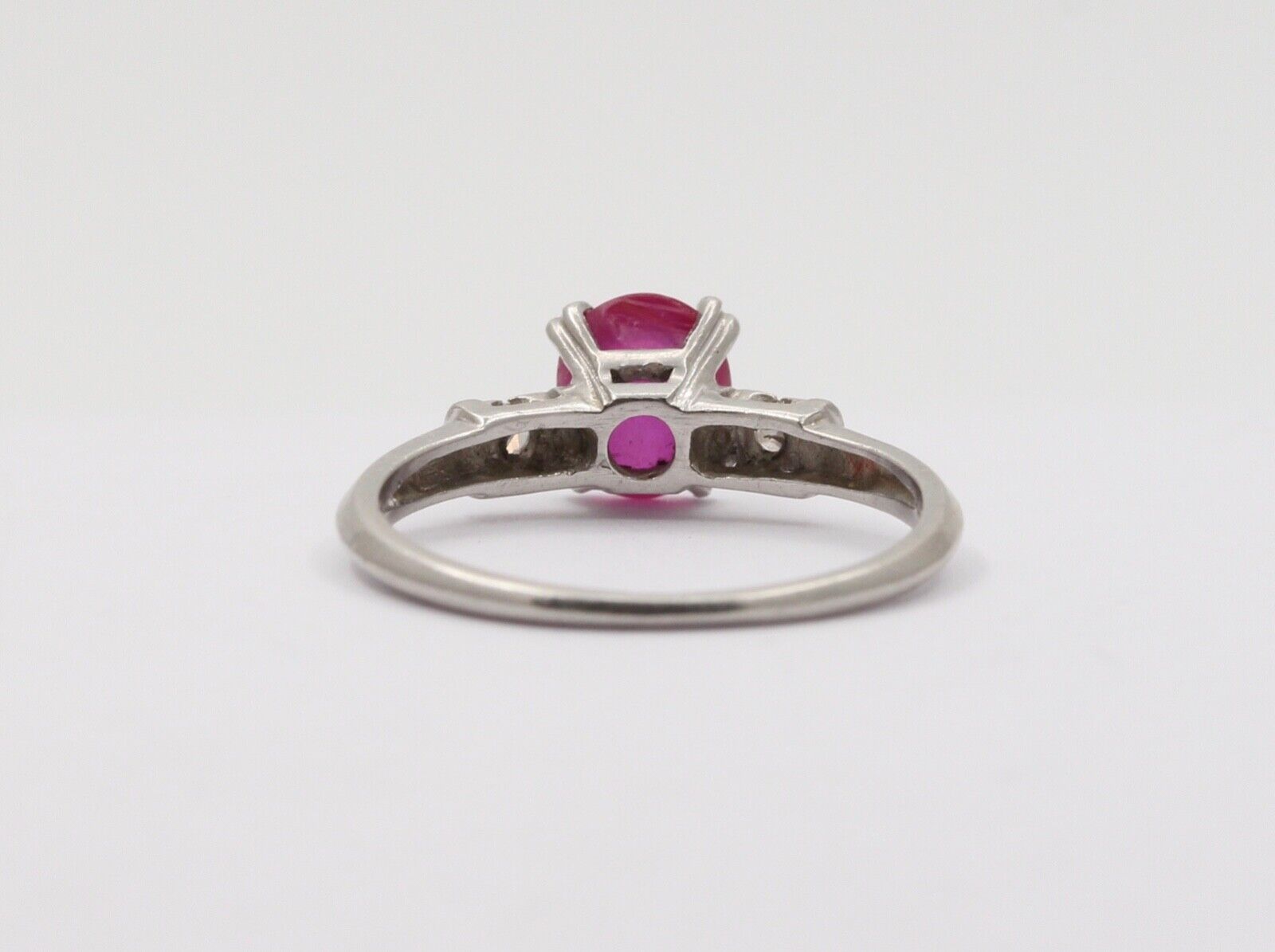 Vintage Platinum Star Ruby & Diamond Ring, Engagement Ring